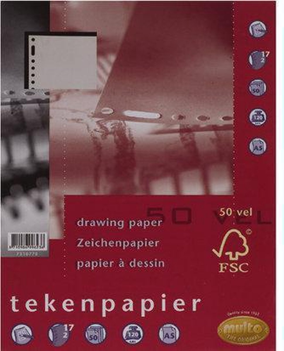 Interieur Multo 17R tekenpapier 120gr 50vel | 5 stuks